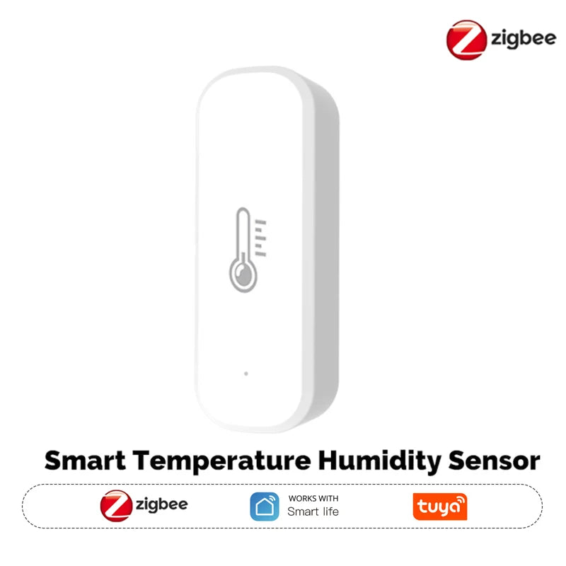 Tuya Zigbee Smart Temperature Humidity Sensor Indoor Hygrometer Controller Monitoring Work with Smart Speaker Alexa Google Home