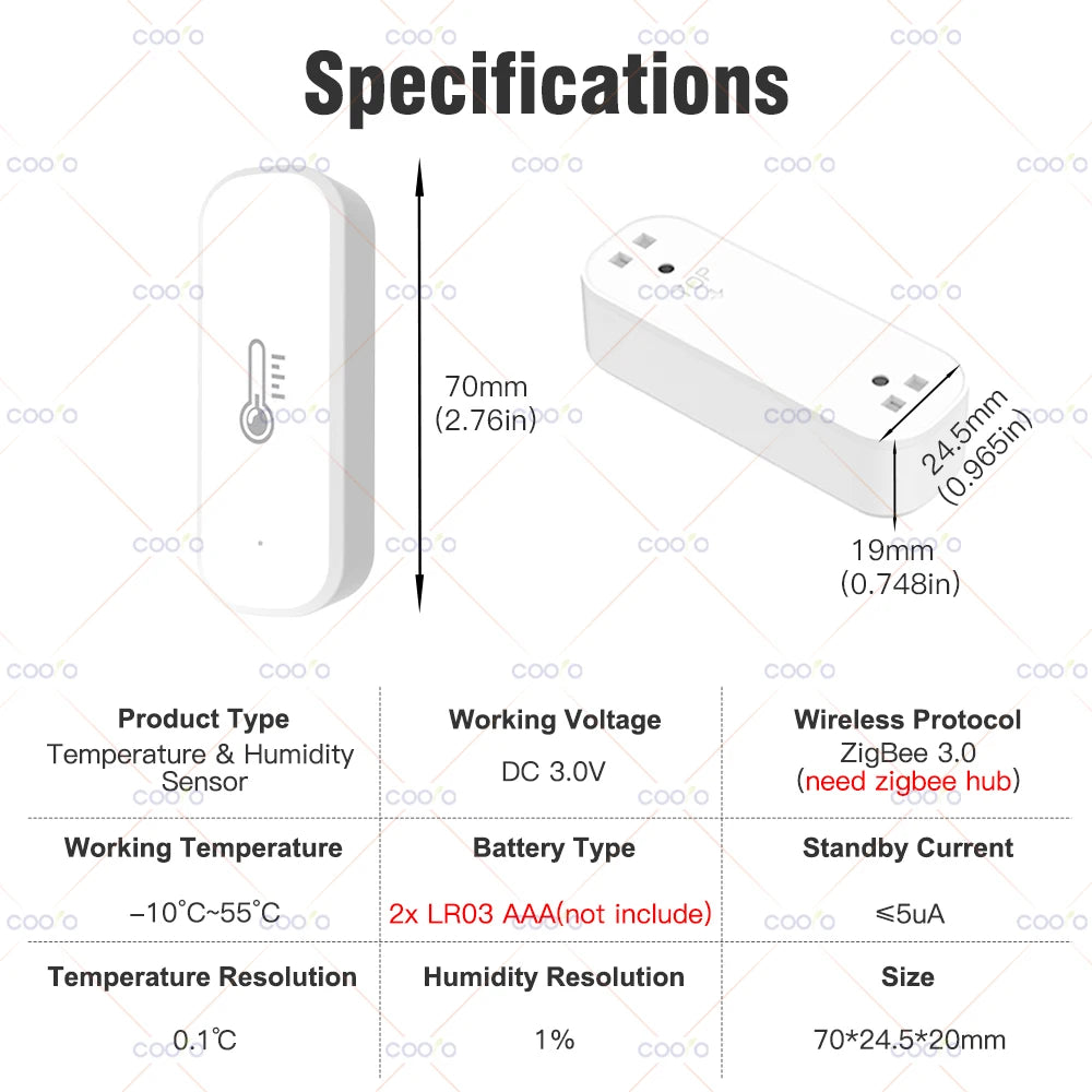 Zigbee Smart Water Sensor Flood Leak Detector Ewelink Remote Monitoring for Kitchen/Bathroom Support Home Assistant Zigbee2Mqtt