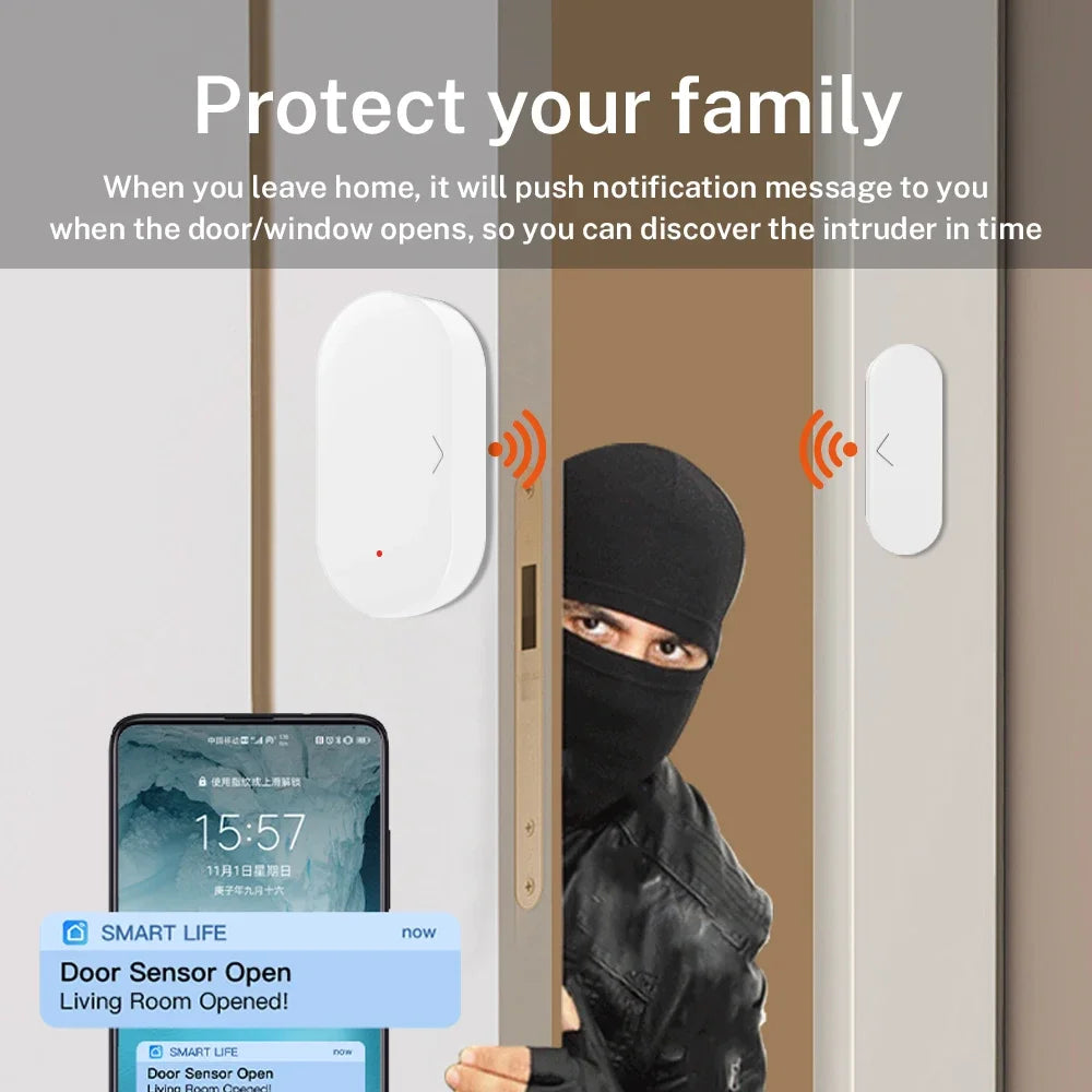 Zigbee 3.0 Tuya Door Sensor Window Sensor Home Security for Smart Home Smart Life APP Compatible with Alexa Google Assistant