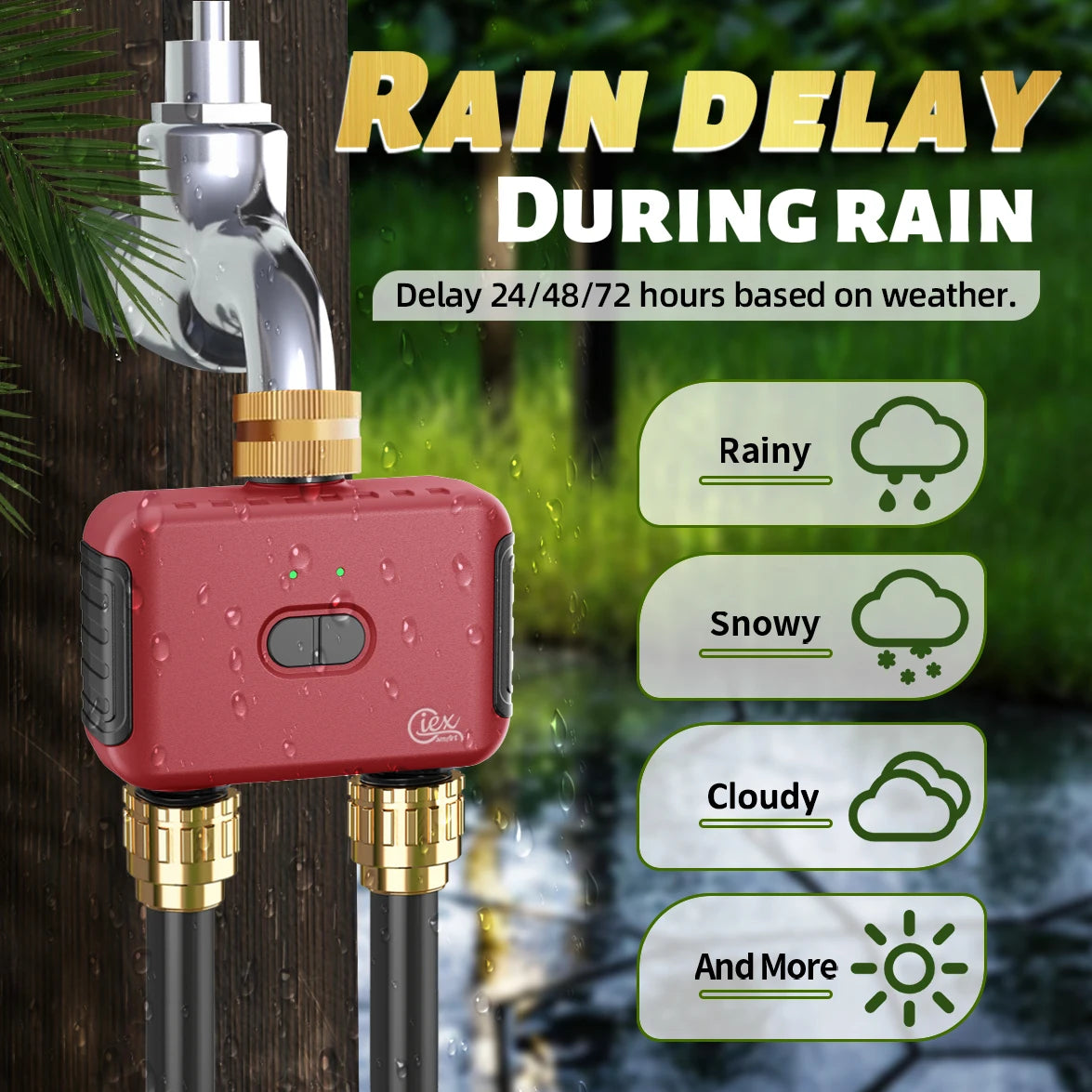 WIFI & ZIGBEE Smart 2 Zone Watering Timer Garden Automatic Irrigation System Drip Sprinkler Controller Valve Smart Life Tuya