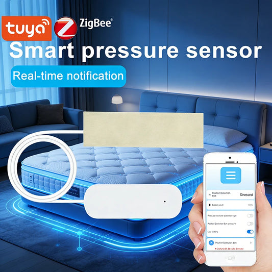 Tuya Zigbee2Mqtt Multifunctional Pressure Sensor Flexible Thin Film Smart Life Smart Linkage Detection Strip for Home Automation
