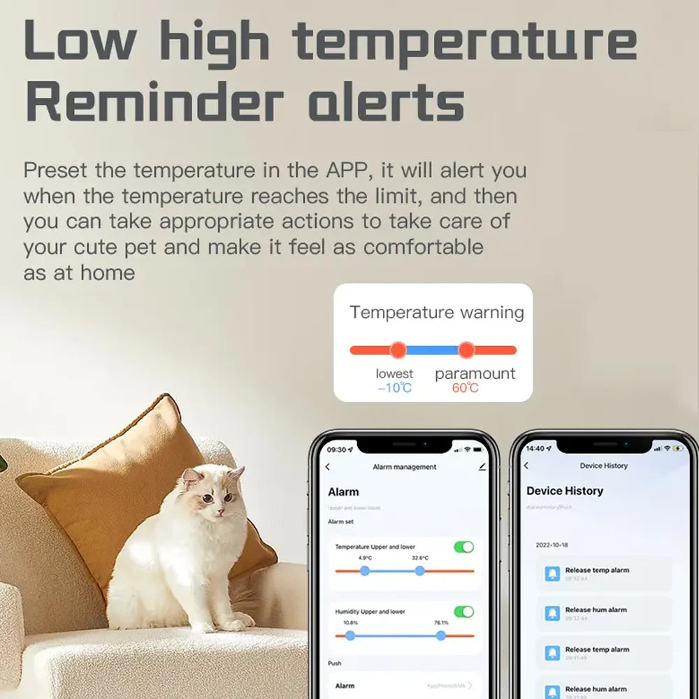 Tuya Ewelink Zigbee Temperature Humidity Sensor Smart Home Device Compatible with Google Home Alexa for Environmental Monitoring