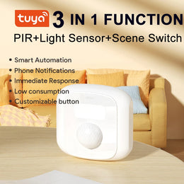 Tuya Zigbee 3.0 Wifi PIR Light Sensor Scene Button Human Motion Sensor Smart Home Remote Control Detector Security Alarm System