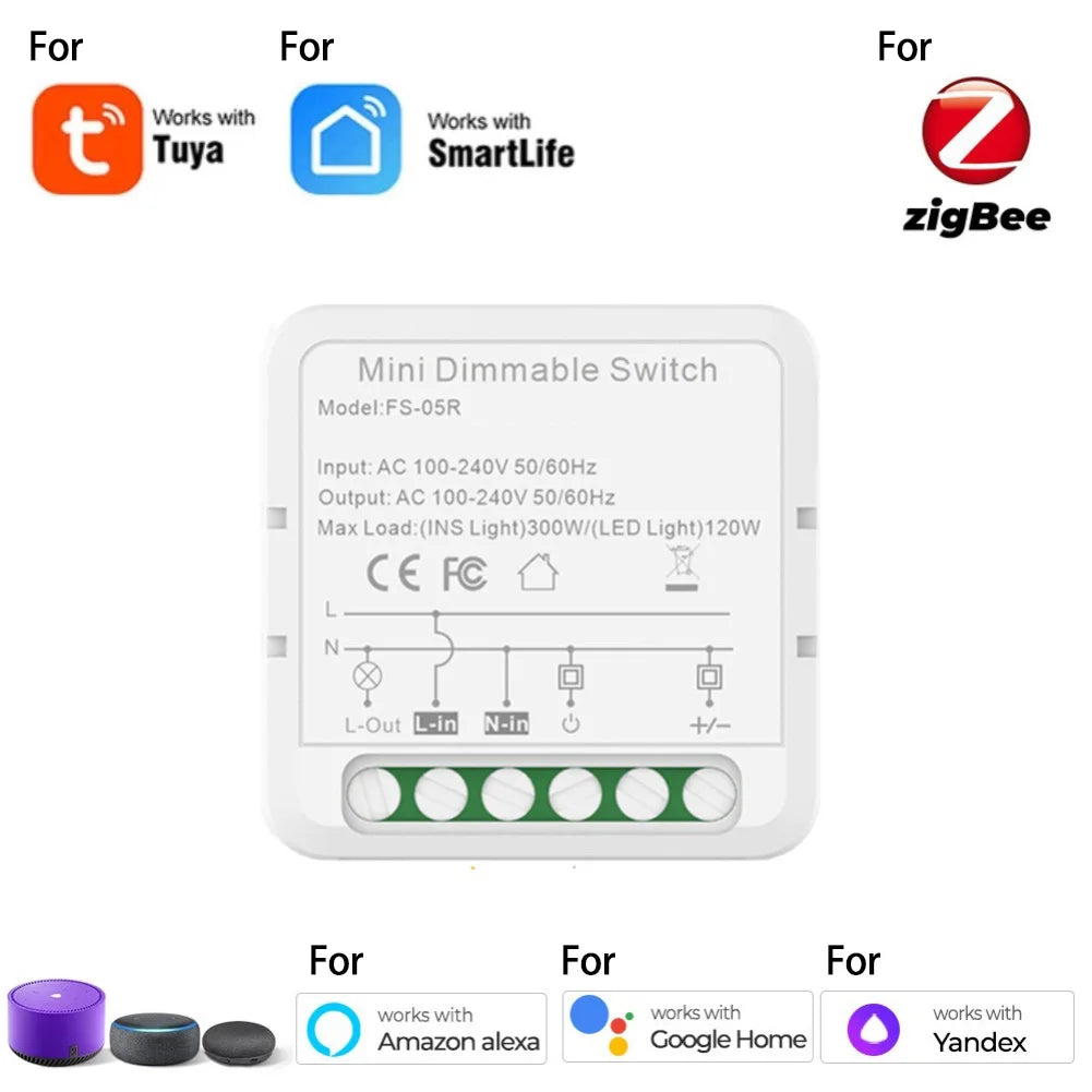 For Zigbee for Tuya LED Dimmer Switch Dimmable Builtin Switch 100240V Compatible with Voice and Remote Operation