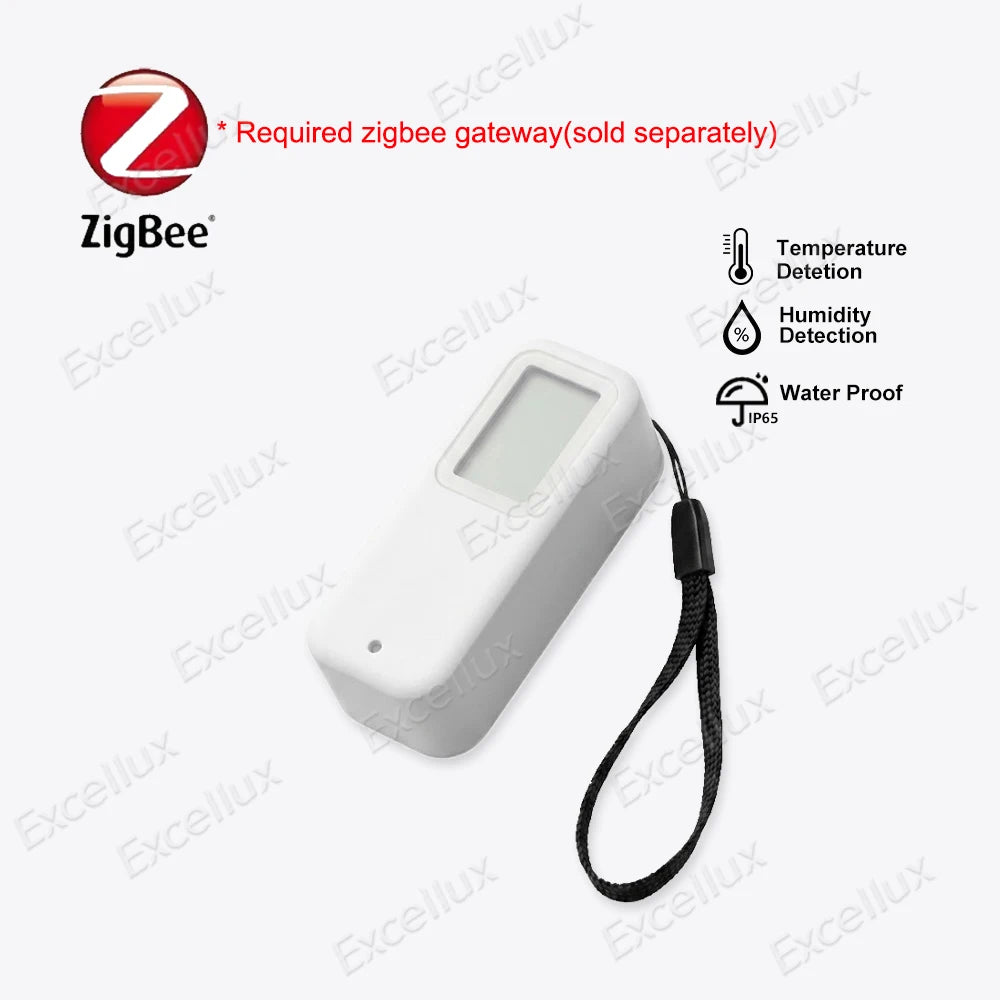 Zigbee 3.0 Temperature Humidity Sensor Thermometer Hygrometer Digital Screen IP65 Waterproof Optional Work with Alexa Yandex Z2M