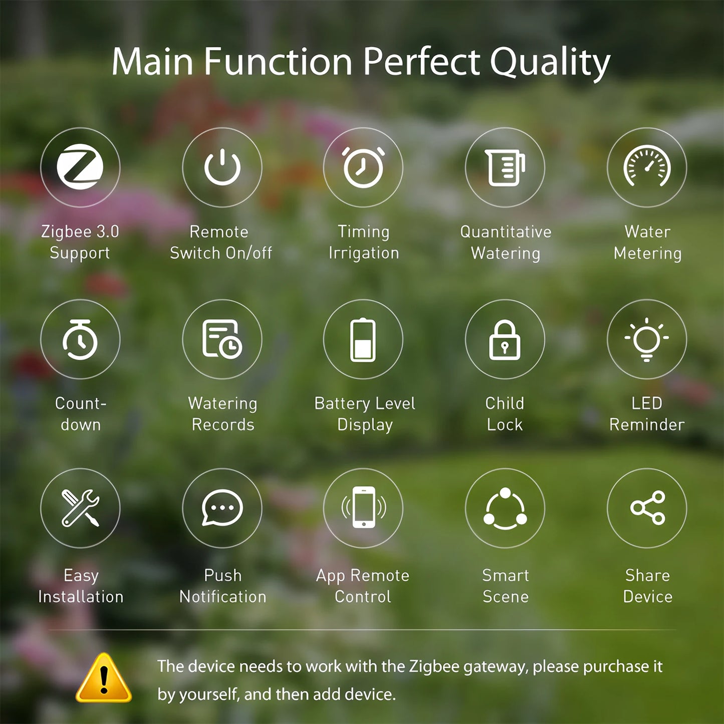 Tuya Smart Zigbee Sprinkler Timer Automatic Irrigation Controller Water Valve Built-In Metering Garden Automatic Watering System