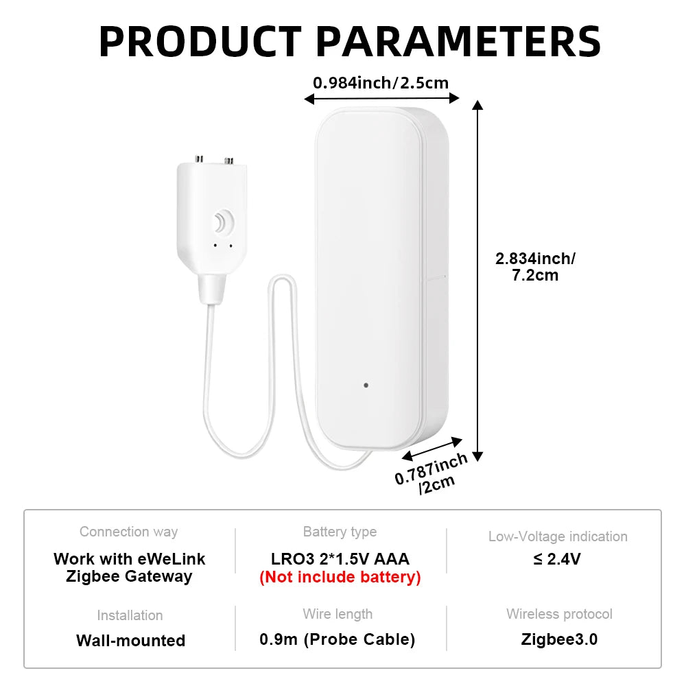 Zigbee 3.0 Water Sensor Leak Alert Detector Flood Water Leakage APP Alarm Work with Zigbee Hub Leakage Water Sensor