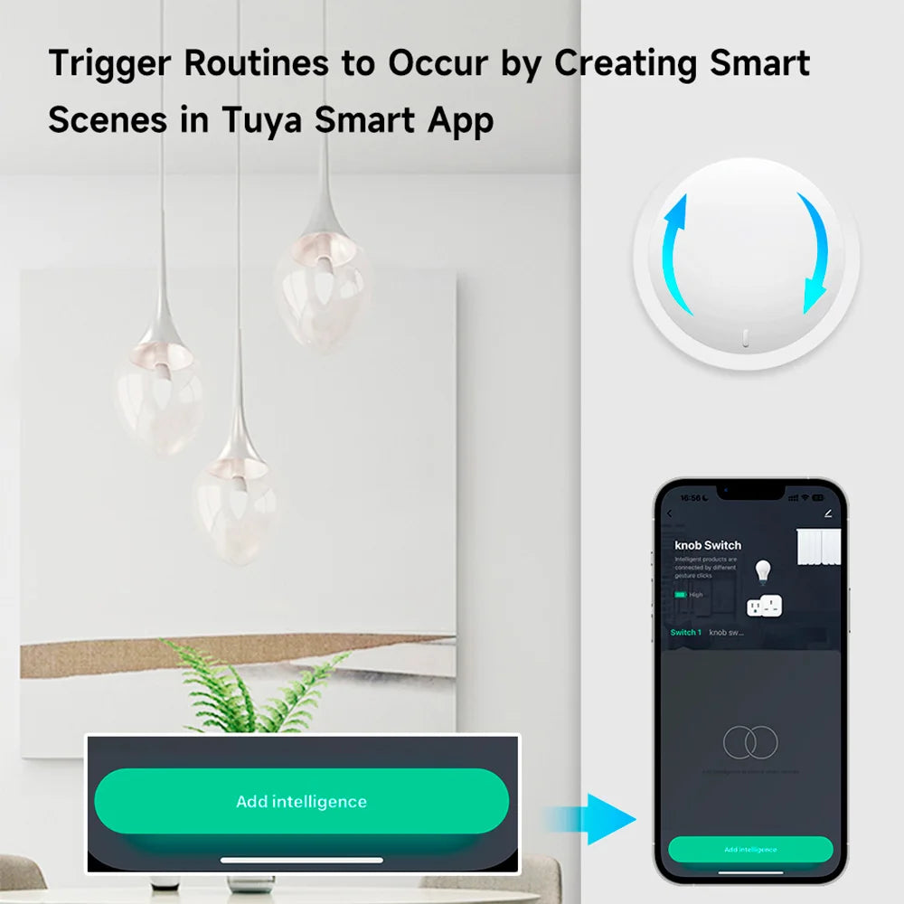 Tuya Zigbee Smart Knob Dimmer DIY Wireless Scene Button Switch Home Appliances Automation Linkage Remoter