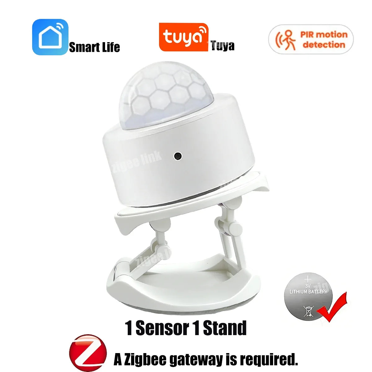Zigbee 3.0 Smart PIR Motion Sensor Human Infrared Detector Household Security Alarm Wireless Sensor Require Zigbee Gateway Hub