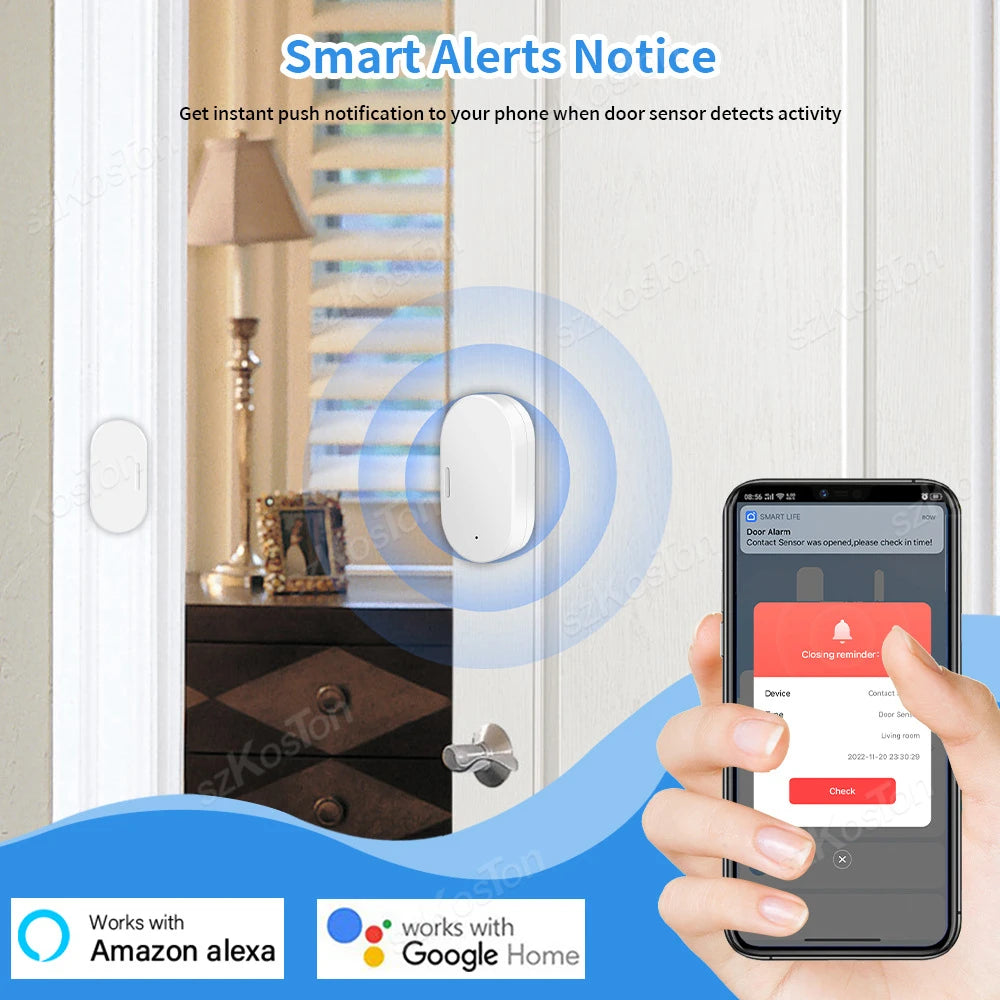 Ewelink APP Zigbee Smart Door Window Sensor Smart Home Door Open Closed Detector Security Protection for Alexa Google Alice