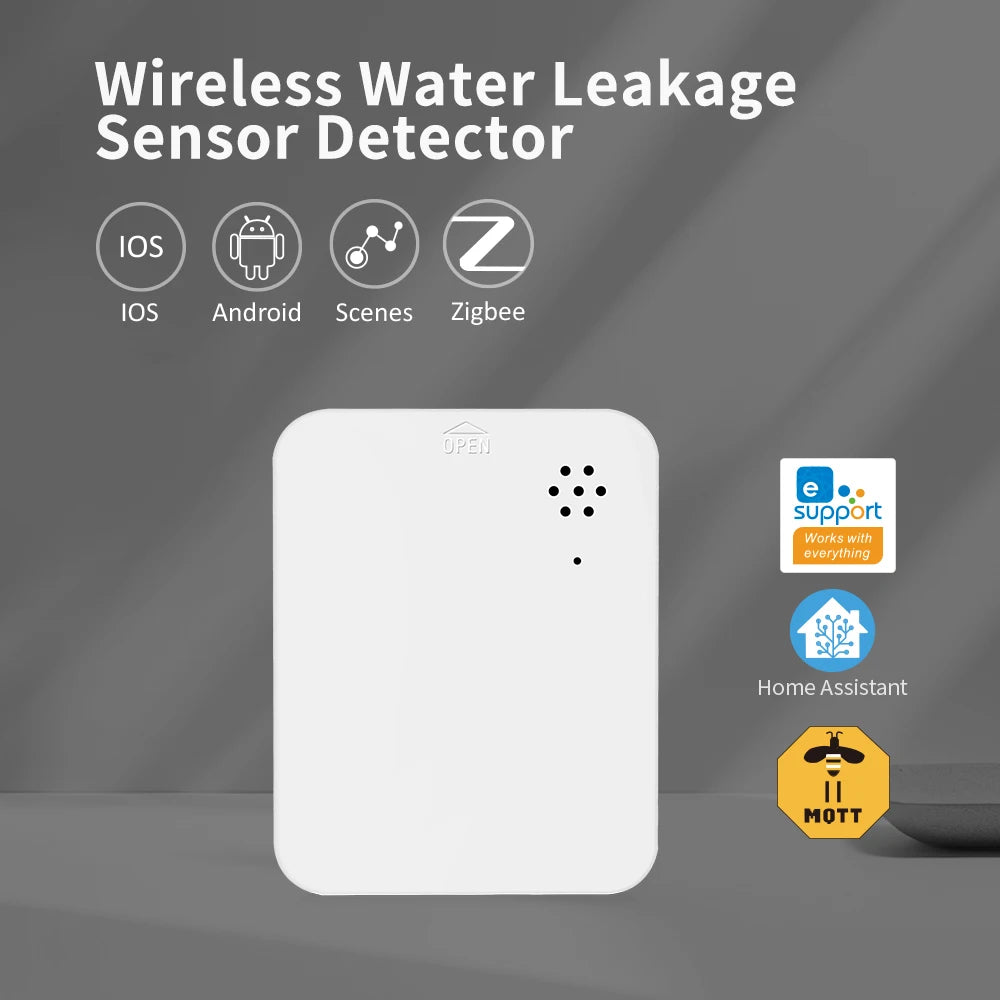 Home Assistant Smart Water Leakage Sensor Detector Wireless Zigbee Leak for Basement Kitchen Home Security Ewelink