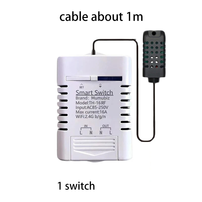 Ewelink Smart Wifi Switch Temperature and Humidity Monitoring 16A 3000W Switch with TH Sensor, Works with Alexa ,Google Home