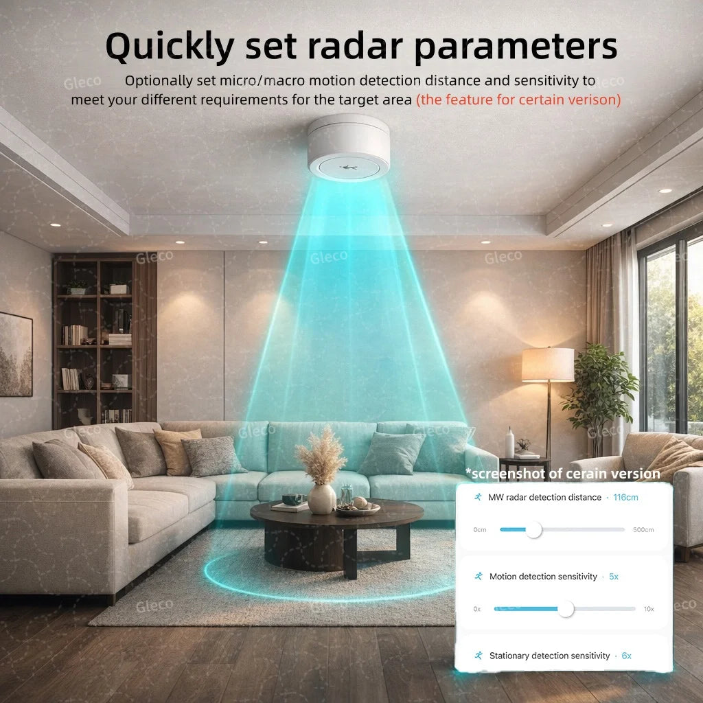 Smart Life Zigbee Human Presence Sensor 24G Mmwave Radar PIR Motion Temp Humidity Brightness for Tuya 2MQTT Security Automation