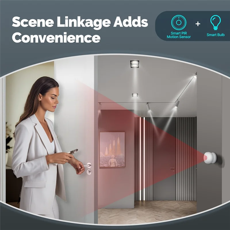 B50B-Tuya Zigbee Smart PIR Sensor Human Body Infrared Motion Detector with Magnetic Base Home Security Automation