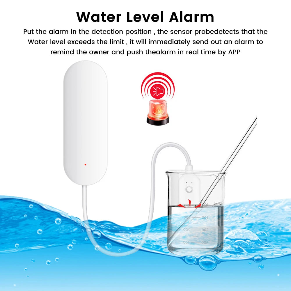 Zigbee Ewelink Water Level Sensor Smart Home Water Leakage Alarm Detector Flow Sensors Flood Alert Overflow Security Protection