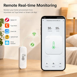 Tuya Zigbee 3.0 Temperature Humidity Sensor Smart Home Indoor Hygrometer App Remote Monitor Work with Smart Life Z2M Need Hub