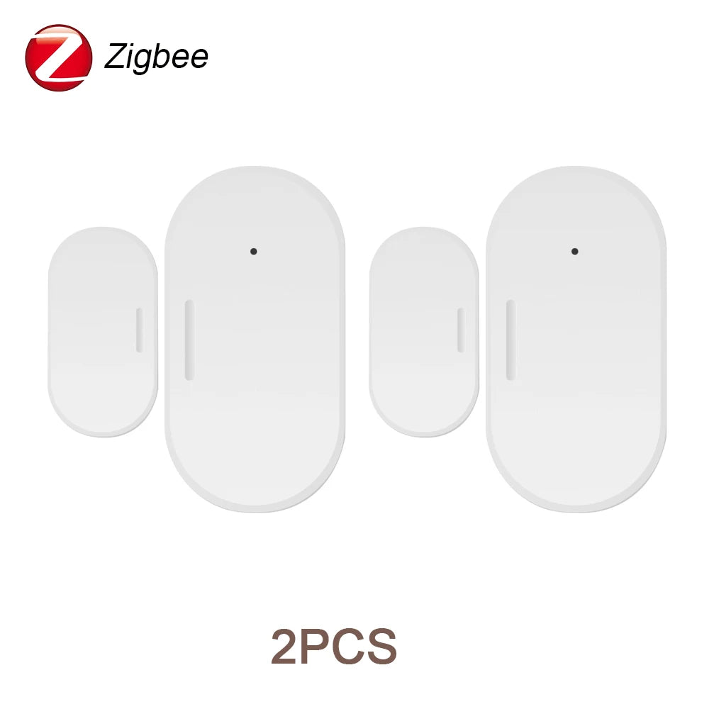 Tuya Zigbee Door and Window Magnetic Sensor Smart Life APP Security Detector Alarm Remote Monitor Works with Alexa Google Home
