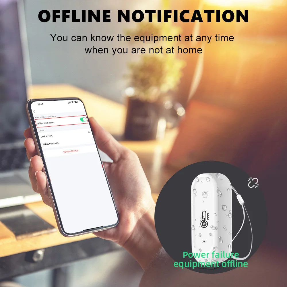 Real-Time Outdoor Temperature Humidity Monitor - IP65 Waterproof, Wifi/Zigbee Enabled for Smart Environments