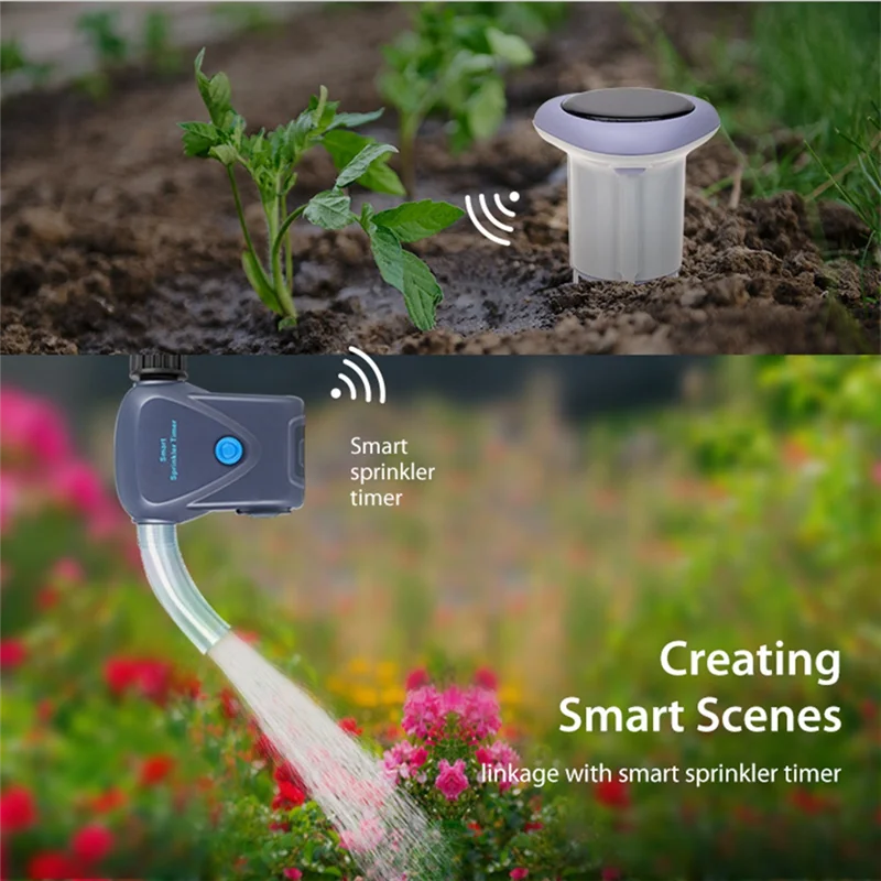 B50B-Tuya Smart Zigbee Solar Soil Sensor for Gardening Temperature and Humidity Meter APP Control Digital Soil Thermometer