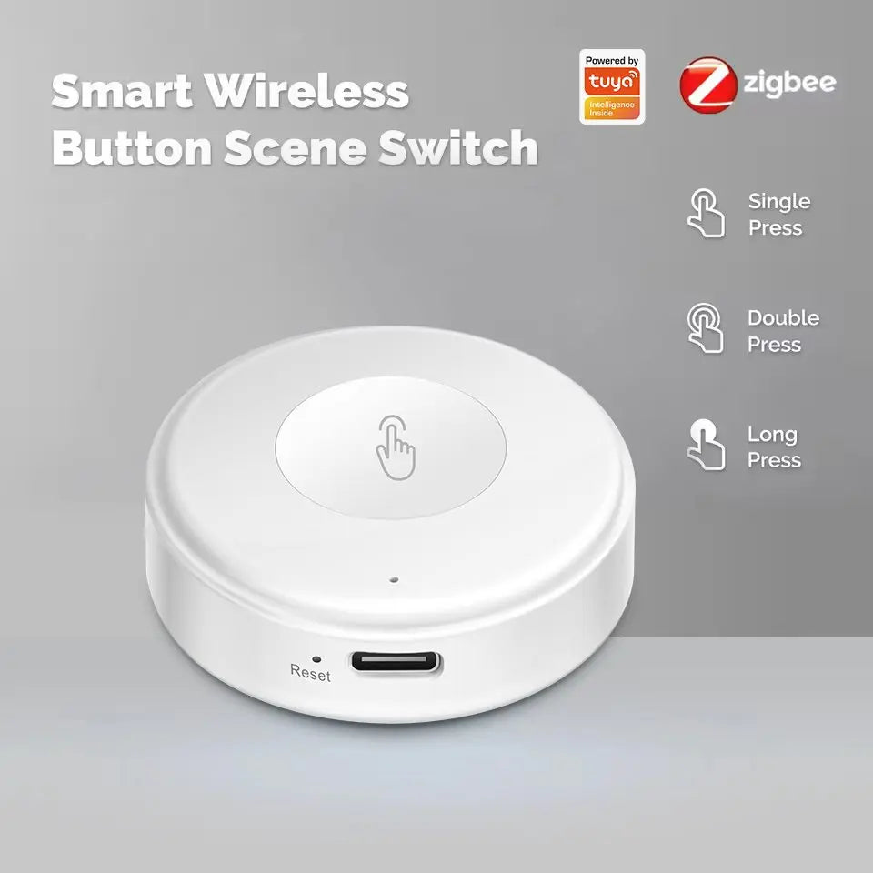 Transform Your Home with the Rechargeable Tuya Zigbee Smart Push Button Wireless Switch - Effortless Automation at Your Fingertips!