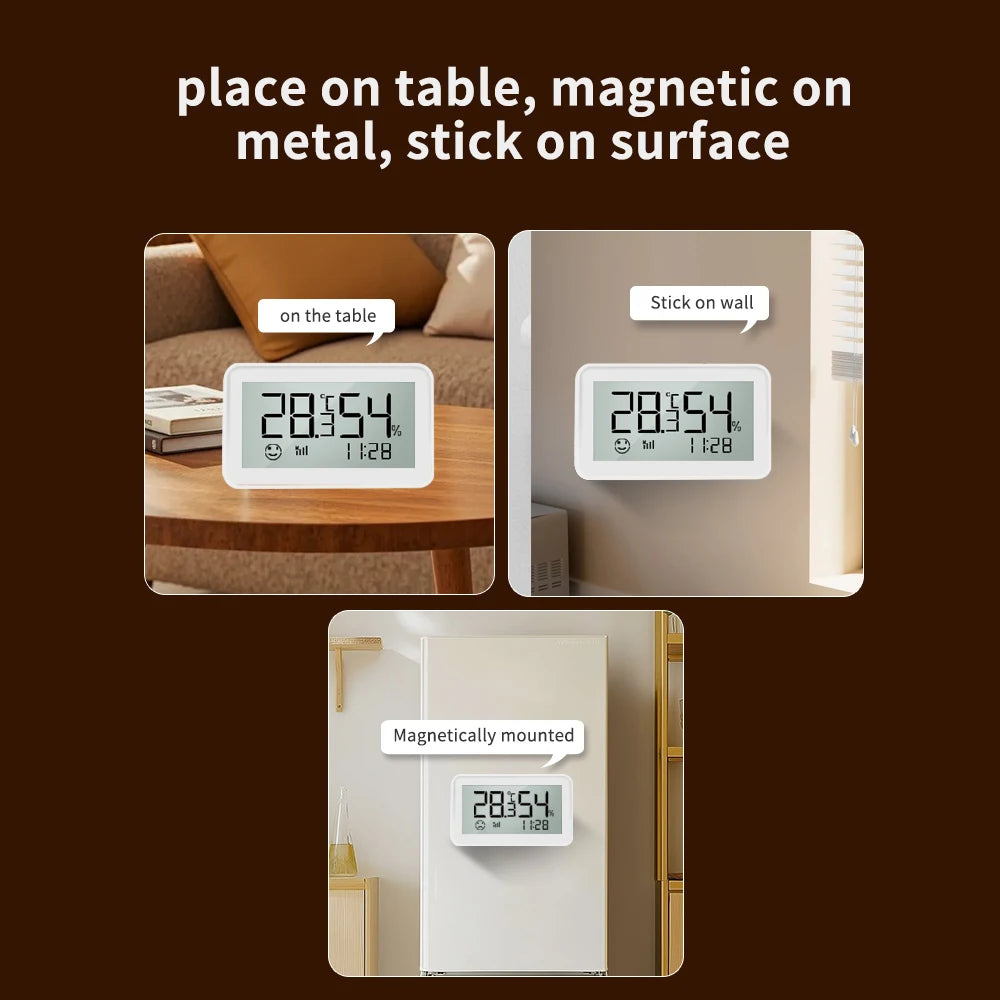 Smart Temperature Humidity Sensor Tuya Zigbee3.0 Zigbee 2 MQTT Suppor Display the Temperature Home Assistant