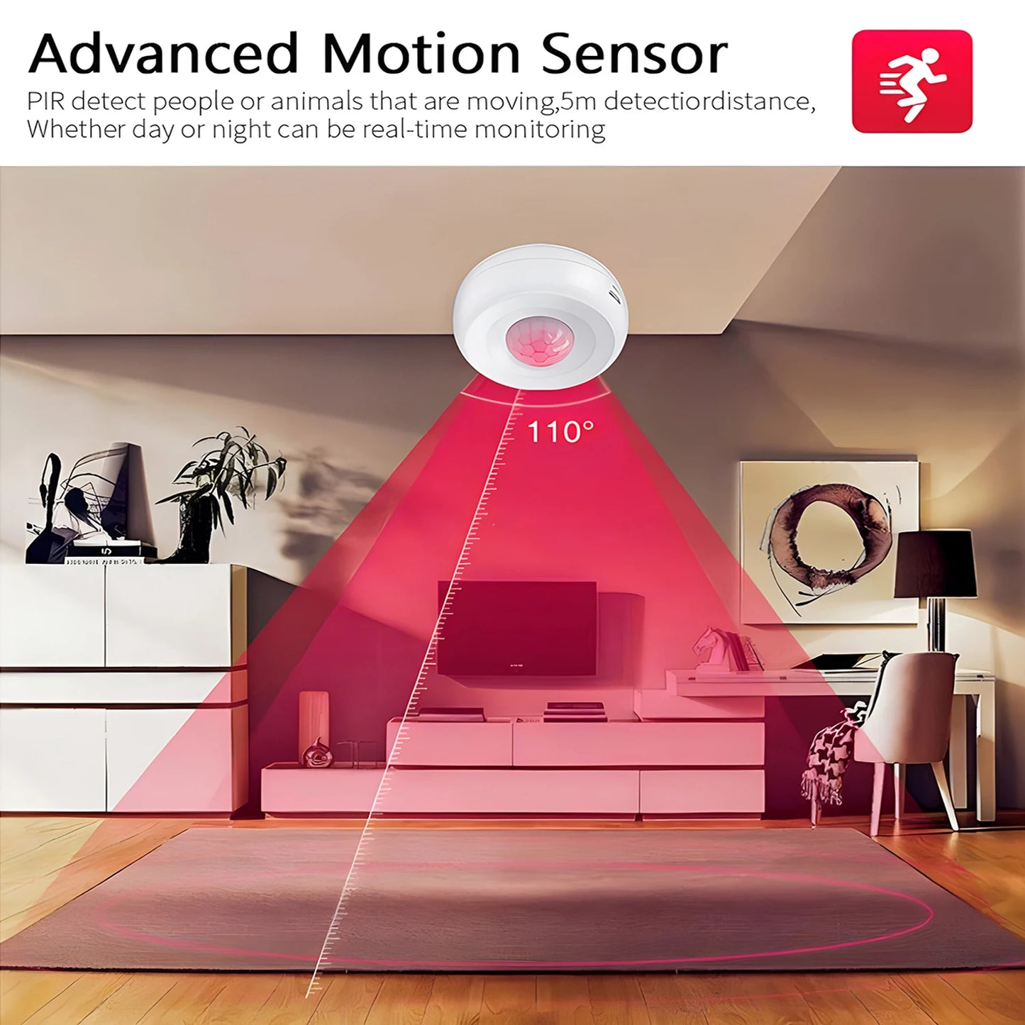 Ewelink Zigbee PIR Motion Detection Sensor Smart Home Zigbee Human Infrared Sensor Security Alarm Work with Alexa Google Home