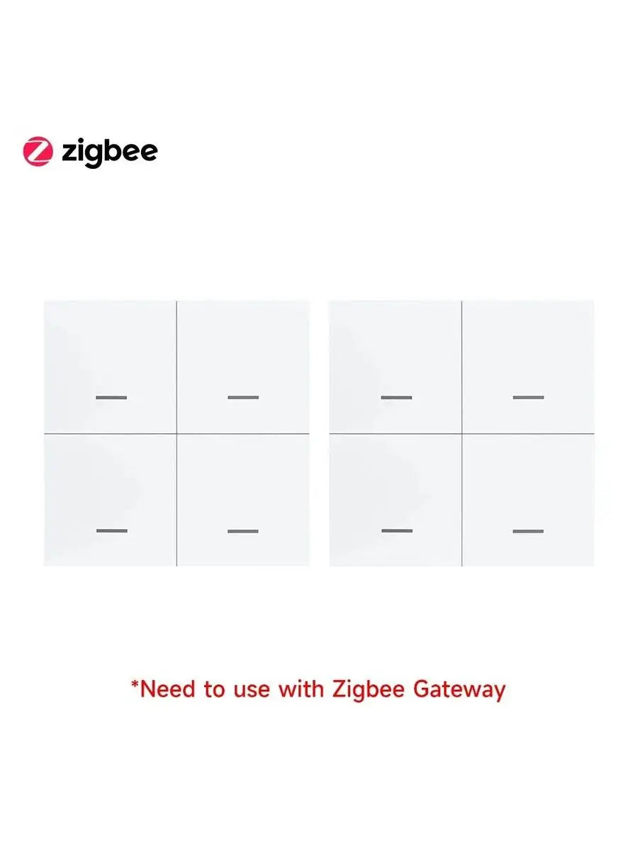 Tuya Zigbee Scene Switch 4 Gang DIY Wireless Push Button Controller Battery Powered Smart Home Automation with Smart Lif