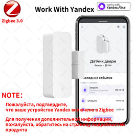 Zigbee 3.0 Door Sensor Window Sensor Contact Sensor Zigbee Hub Required Work with Home Assistant Yandex Alexa ZHA Zigbee2Mqtt