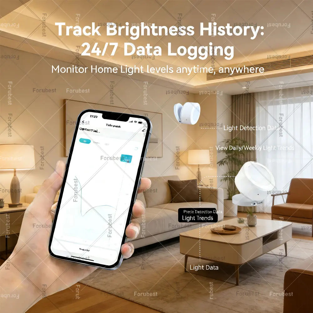 Zigbee Smart Light Sensor Illumiance Detector Real-Time Lux Brightness Monitoring Smart Home Automation for Tuya Smart Life Z2M