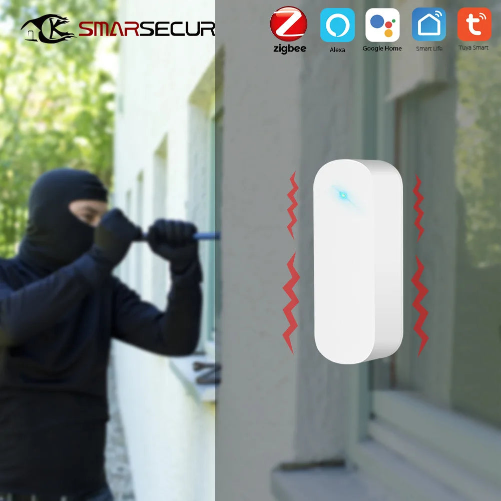 Tuya Intelligent Zigbee Vibrating Sensor - New Model Vibrating Detector - Anti-Theft Vibration Sensor