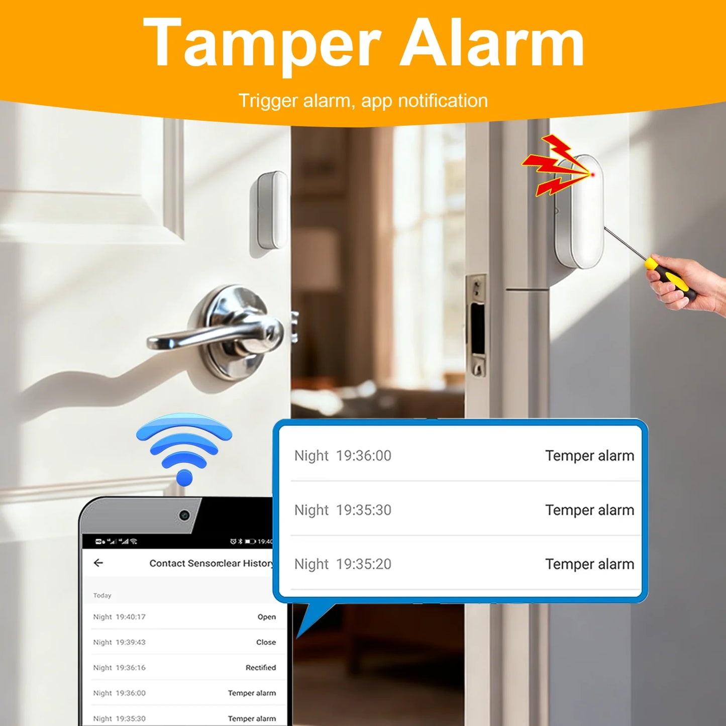 Tuya Zigbee Door Open Detector Works with Alexa Google Smart Life APP Real-Time Monitor for Home Security Door Window Sensor