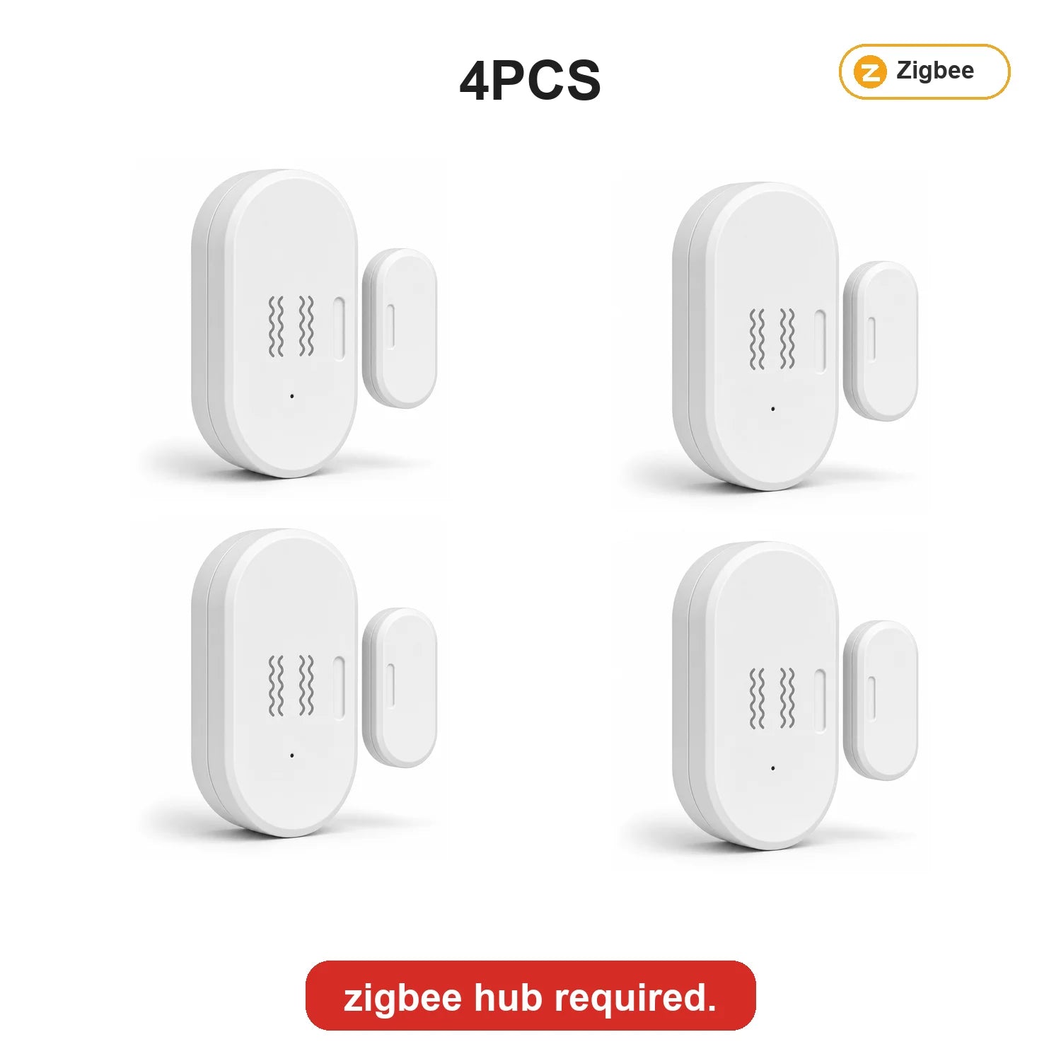 Tuya Zigbee Vibration Door Window Sensor Smart Door Contact Sensor Smart Life Home Assistant Zigbee2Mqtt App Open Close Alert