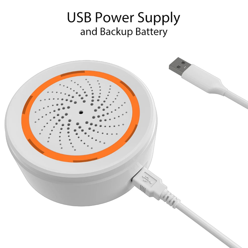 Enhance Your Home Security with the Tuya Zigbee Sound Light Sensor Smart Alarm Siren - Remote Control & USB Powered Protection System