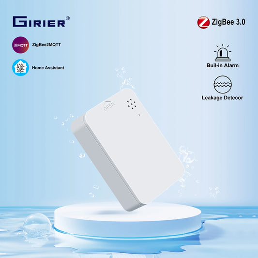 Zigbee 3.0 Water Leak Sensor Smart Leakage Detector Built-In Smart Siren 85Db Alarm Work Home Assistant for Home Security