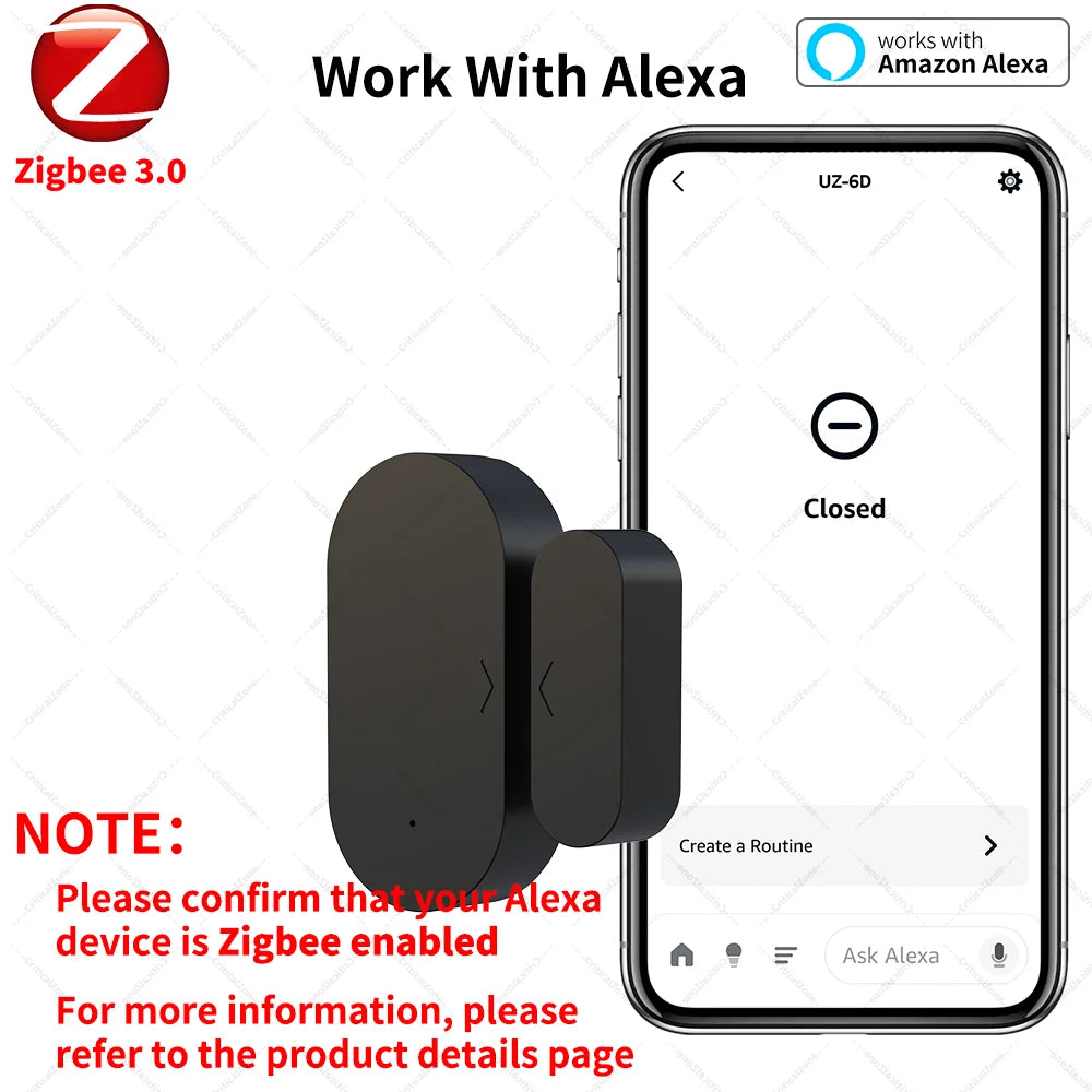 Zigbee 3.0 Door Sensor Window Sensor Contact Sensor Zigbee Hub Required Workwith Home Assistant Yandex ZHA Zigbee2Mqtt Alexa