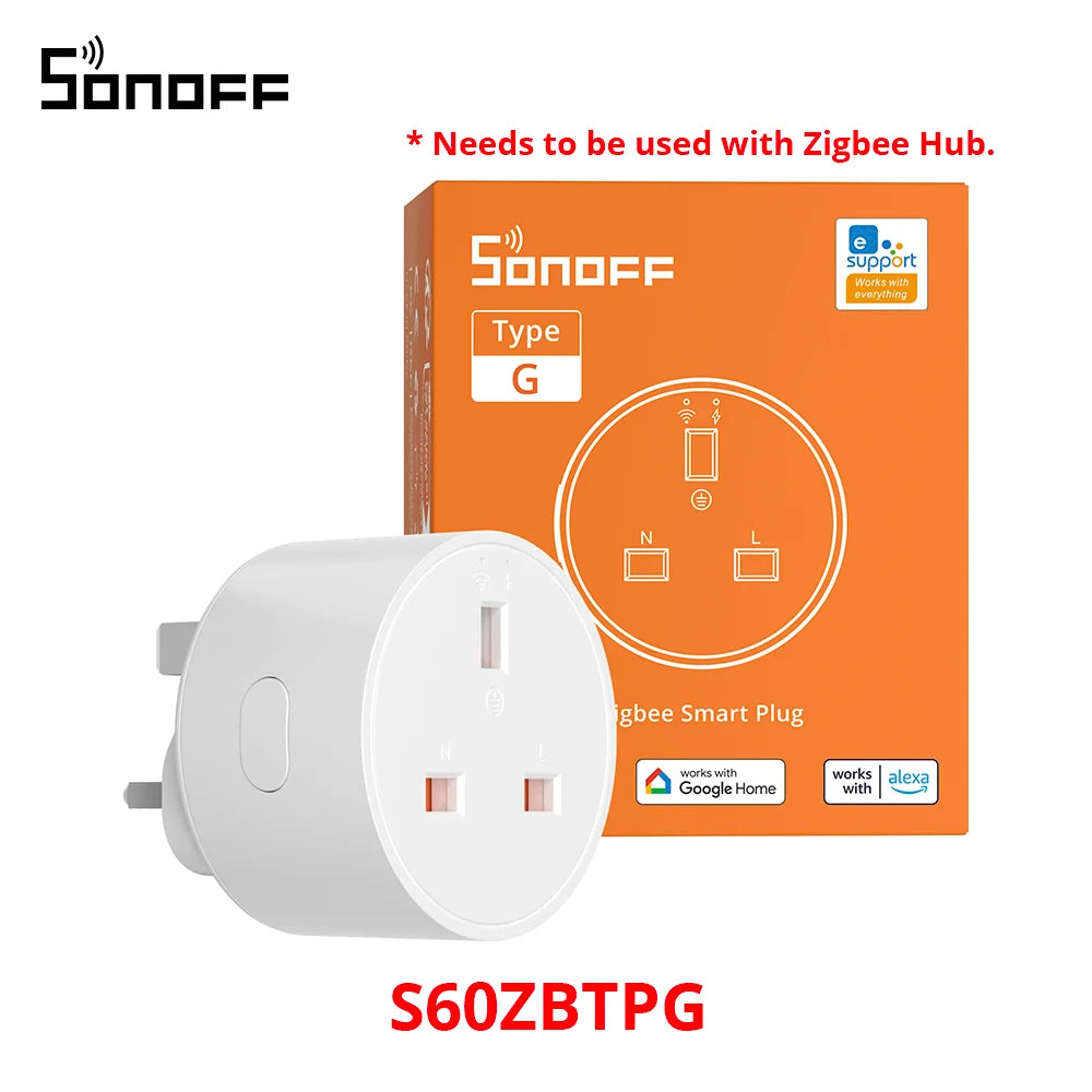 S60ZB Iplug Zigbee Smart Plug Energy Monitoring Wireless Socket Timer Smart Switch Voice Control Google Home Amazon Alexa