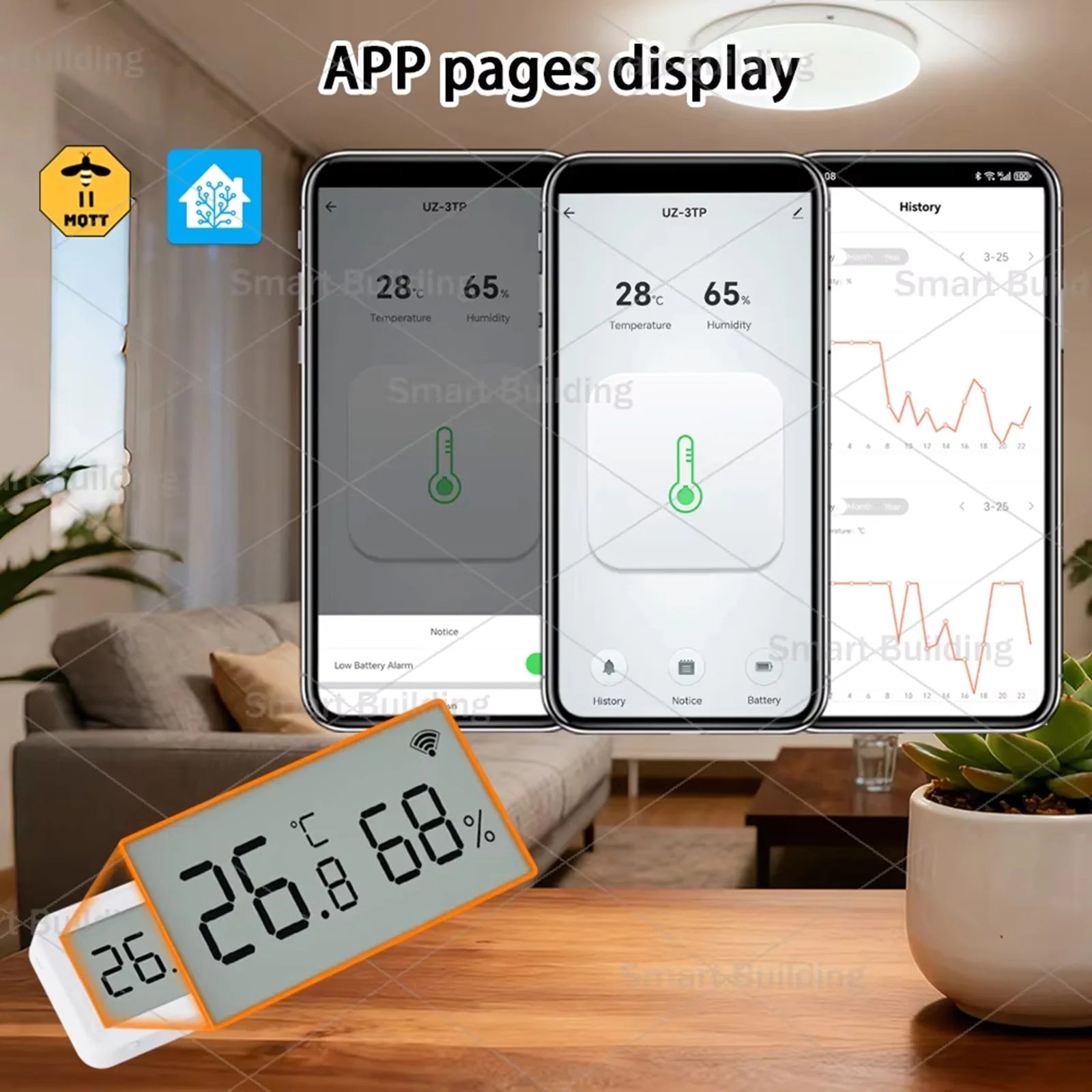 Zigbee 3.0 Temperature Humidity Sensor Smart Home Thermometer Hygrometer Works with Home Assistant ZHA Zigbee2Mqtt Alexa Yandex