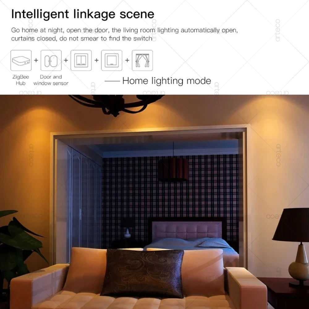 Ewelink Zigbee Door Window Sensor Smart Home Wireless Door Open Close Detector APP Remote Alarm Works with Alexa Google Home Z2M