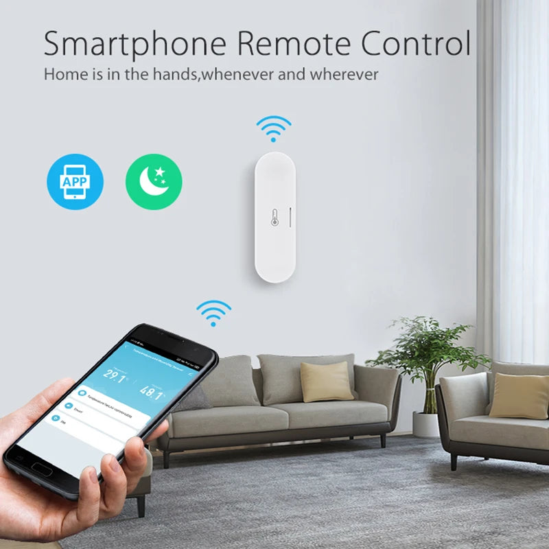 Tuya Zigbee Smart Temperature and Humidity Sensor Indoor Smart Life APP Battery/Usb Powered Support Homekit Alexa Google Home