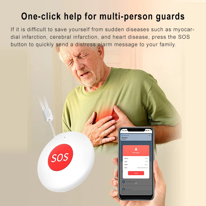 Smart Tuya Zigbee SOS Sensor the Elderly Children Wireless Emergency Alarm Button Safe Guard Smart Life App Remote Control