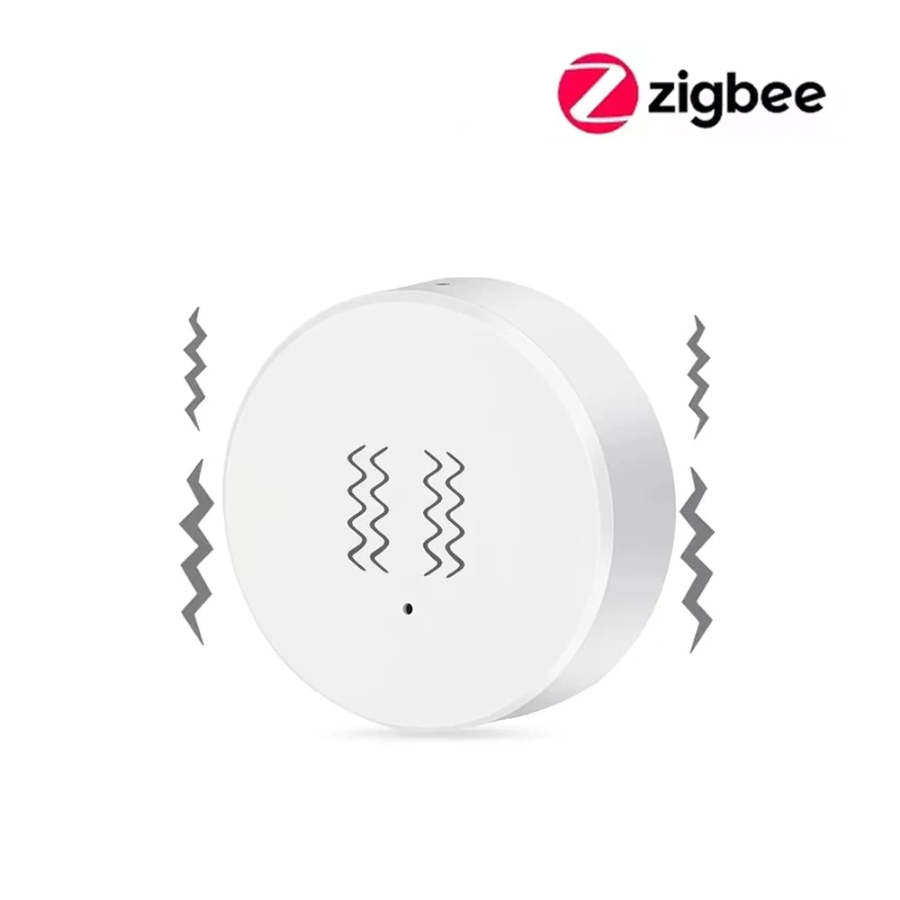 Zigbee 3.0 Smart Vibration Sensor Detection APP Notification Real-Time Motion Shock Alarm History Record Support Zigbee2Mqtt