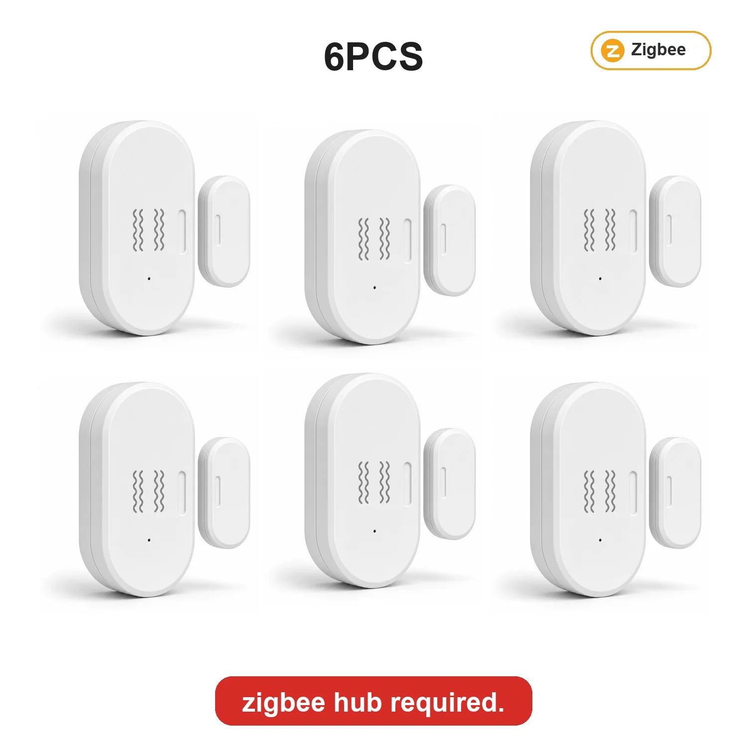 Tuya Zigbee Vibration Door Window Sensor Smart Door Contact Sensor Smart Life Home Assistant Zigbee2Mqtt App Open Close Alert