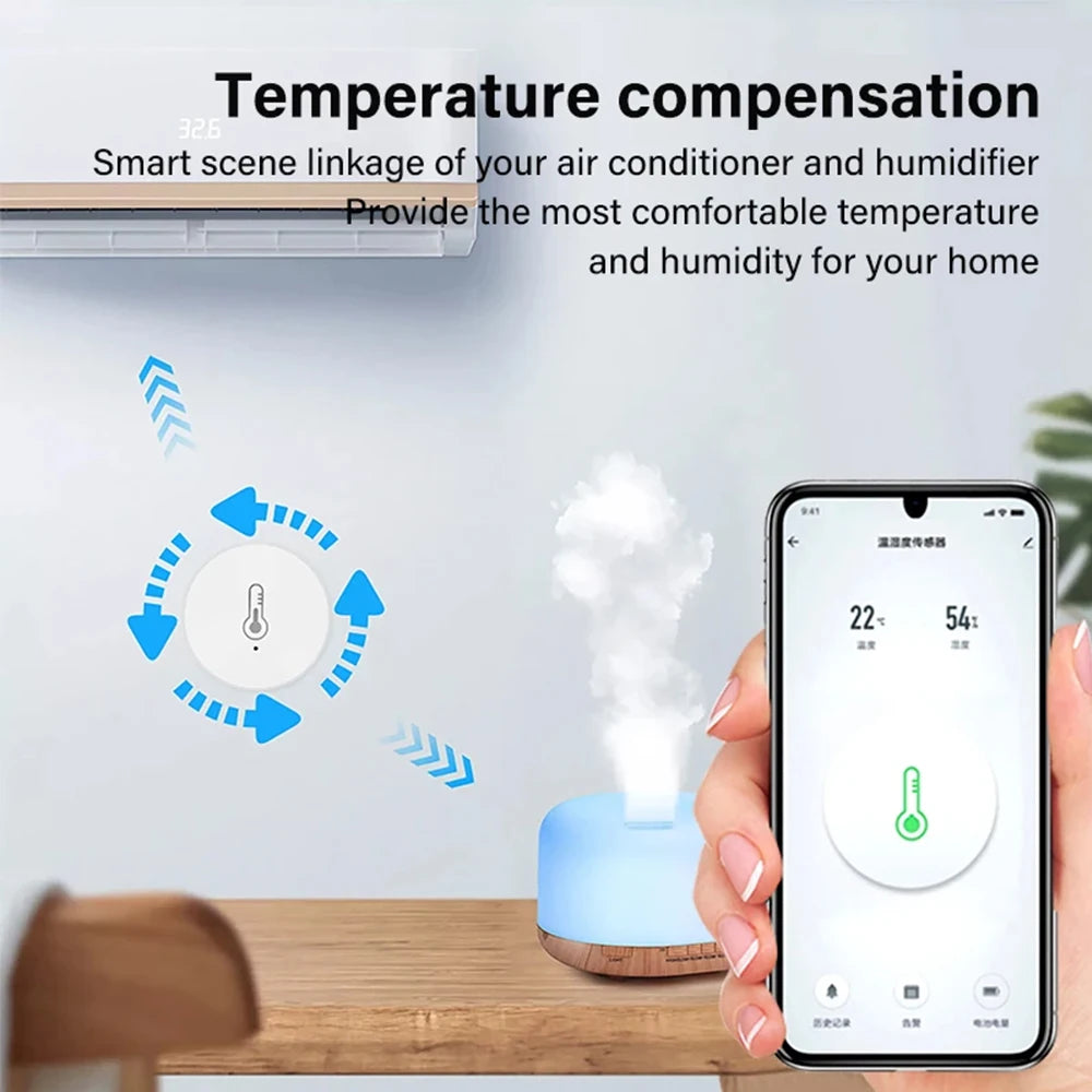 Tuya Zigbee 3.0 Temperature Humidity Sensor Remote Monitor by Smart Life App Battery Powered Works with 2Mqtt Alexa Google Home