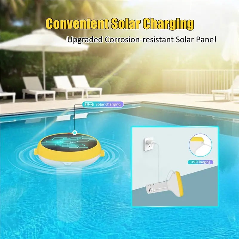 B50B-Water Quality Tester 7 in 1 Tuya Zigbee Wifi Solar Smart Chlorine Meter Floating Pool Water Testing Tool PH ORP Temp Meter