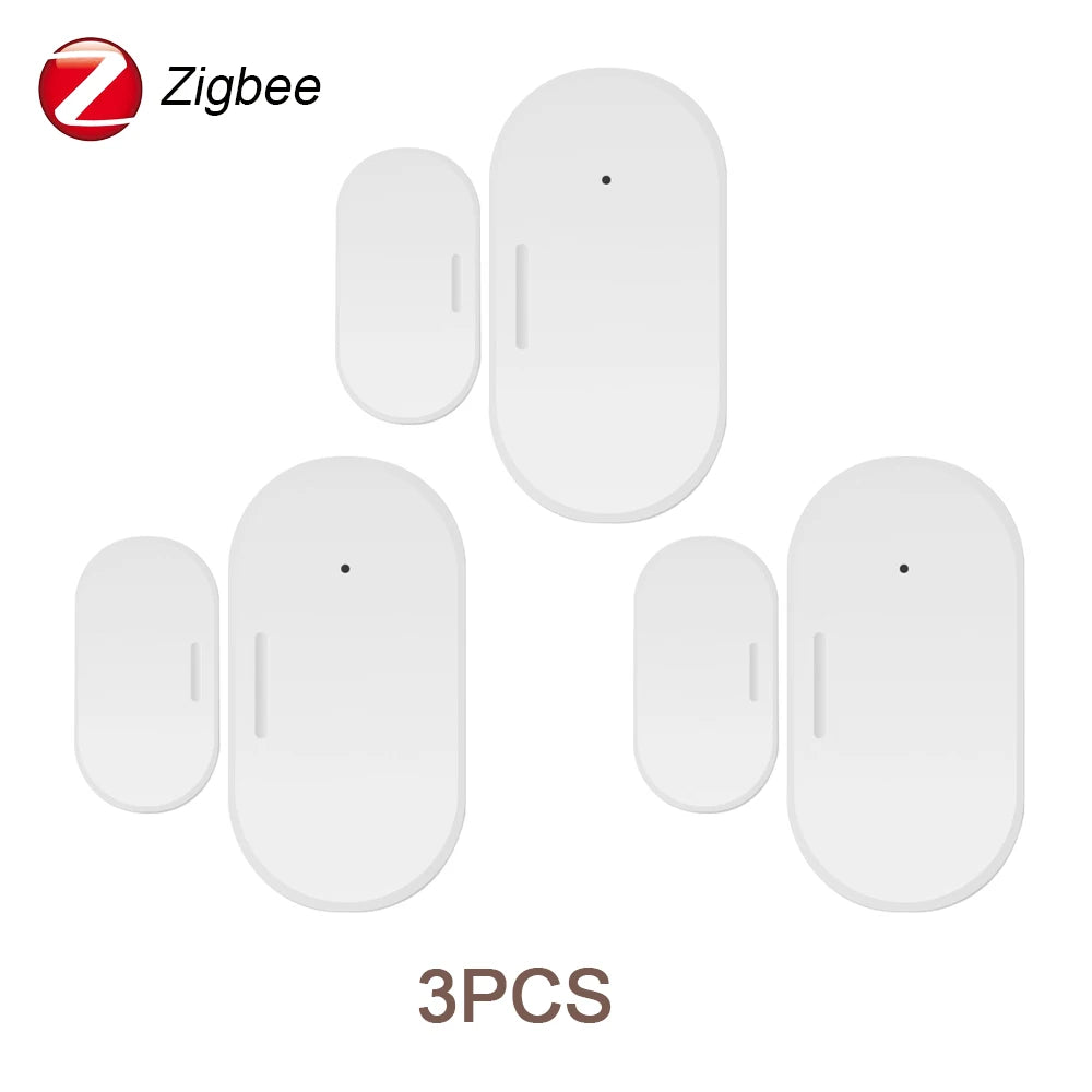 Tuya Zigbee Door and Window Magnetic Sensor Smart Life APP Security Detector Alarm Remote Monitor Works with Alexa Google Home