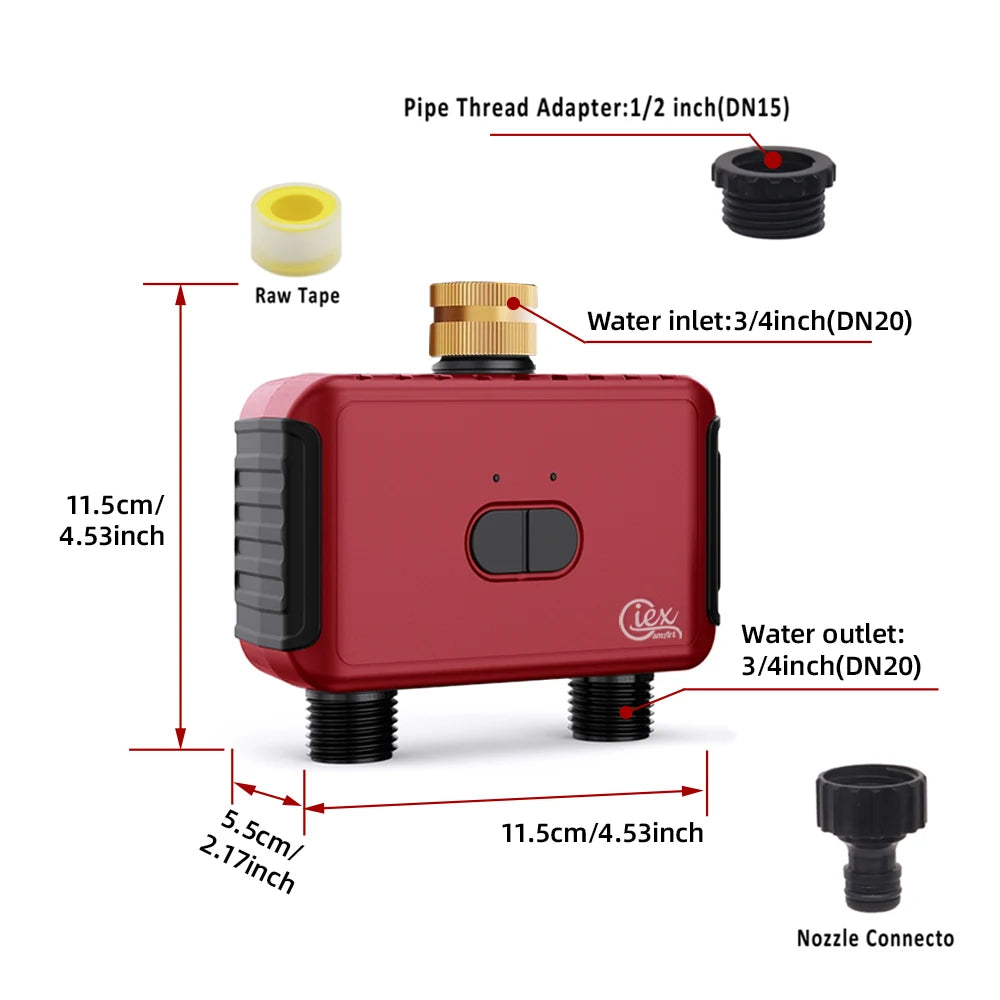 WIFI & ZIGBEE Smart 2 Zone Watering Timer Garden Automatic Irrigation System Drip Sprinkler Controller Valve Smart Life Tuya