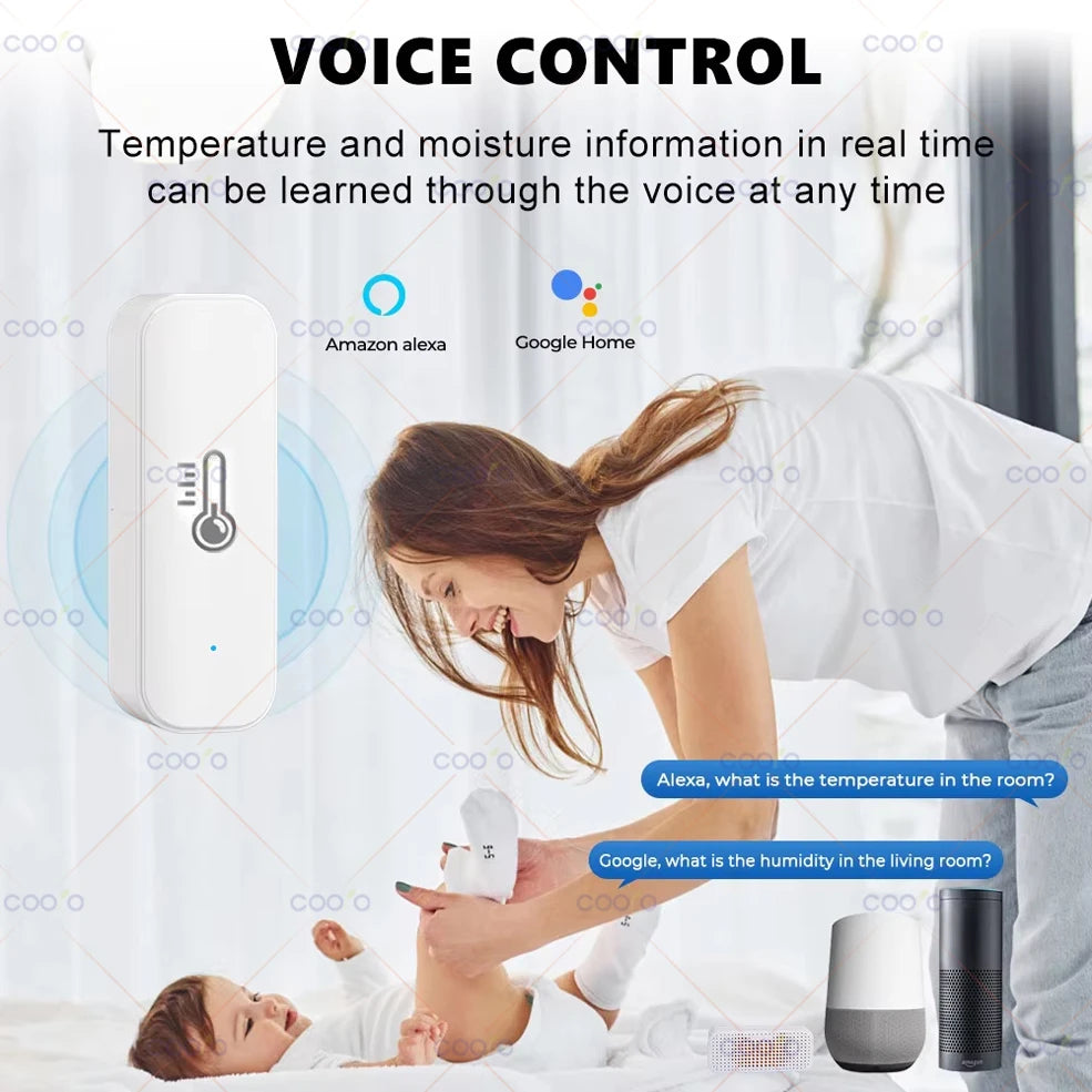 Ewelink Smart Zigbee Temperature and Humidity Sensor Smart Home Hygrometer Thermometer Works with Alexa Google Yandex Alice