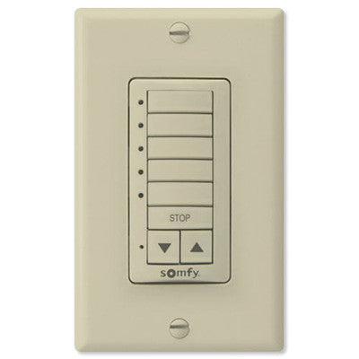 Somfy Decoflex Wirefree RTS Wall Switch, 5-Channel, Ivory