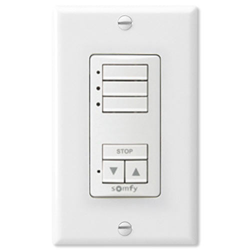 Somfy DecoFlex WireFree RTS Wall Switch, 3-Channel, White