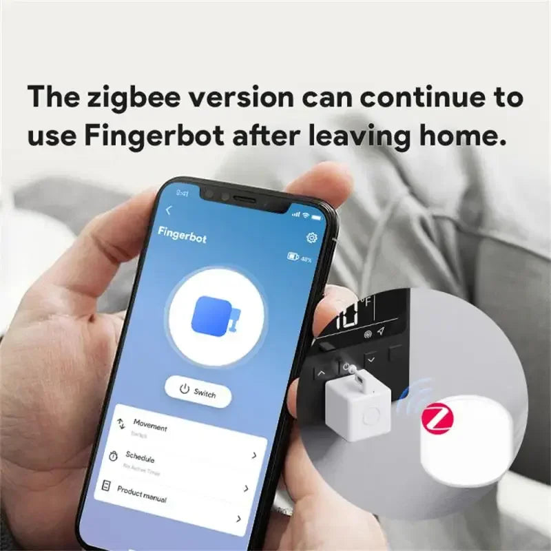 Tuya Zigbee Homekit Fingerbot Switch Button Push Touch Arms Fingerbot Wireless Thumb Remote Control Switch Works Alexa Google
